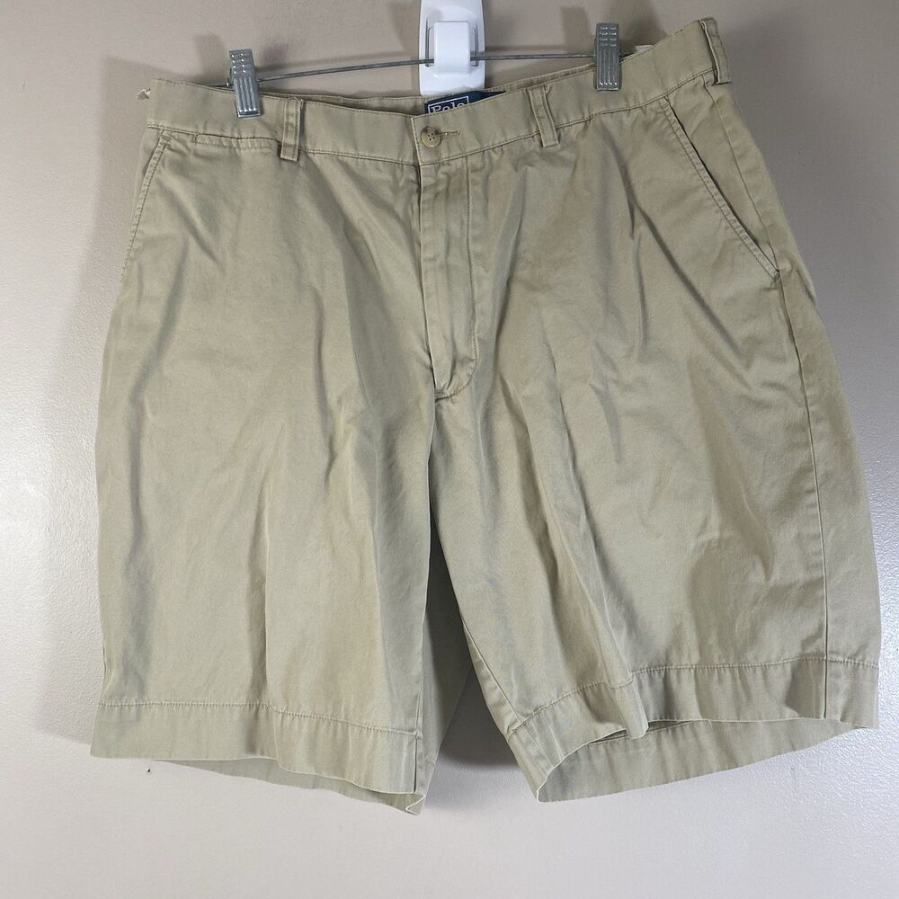 Polo Ralph Lauren Shorts Men's 36 Khaki Beige Flat Front Casual